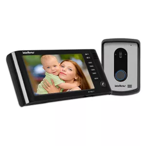 Vídeo Porteiro Intelbras IV 7010 HF Viva Voz LCD Colorido de 7" - Preto