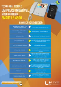Vídeo Porteiro LCD Colorido Com Tela 4.3" Lider Smart LR4500